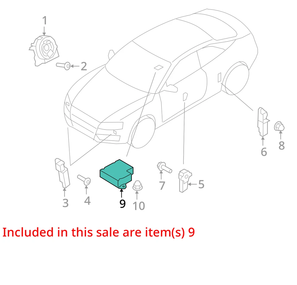 Unidad de módulo de control de bolsa de aire de airbag Audi A4 2014 2015 2016 OEM Foto 4 de 4