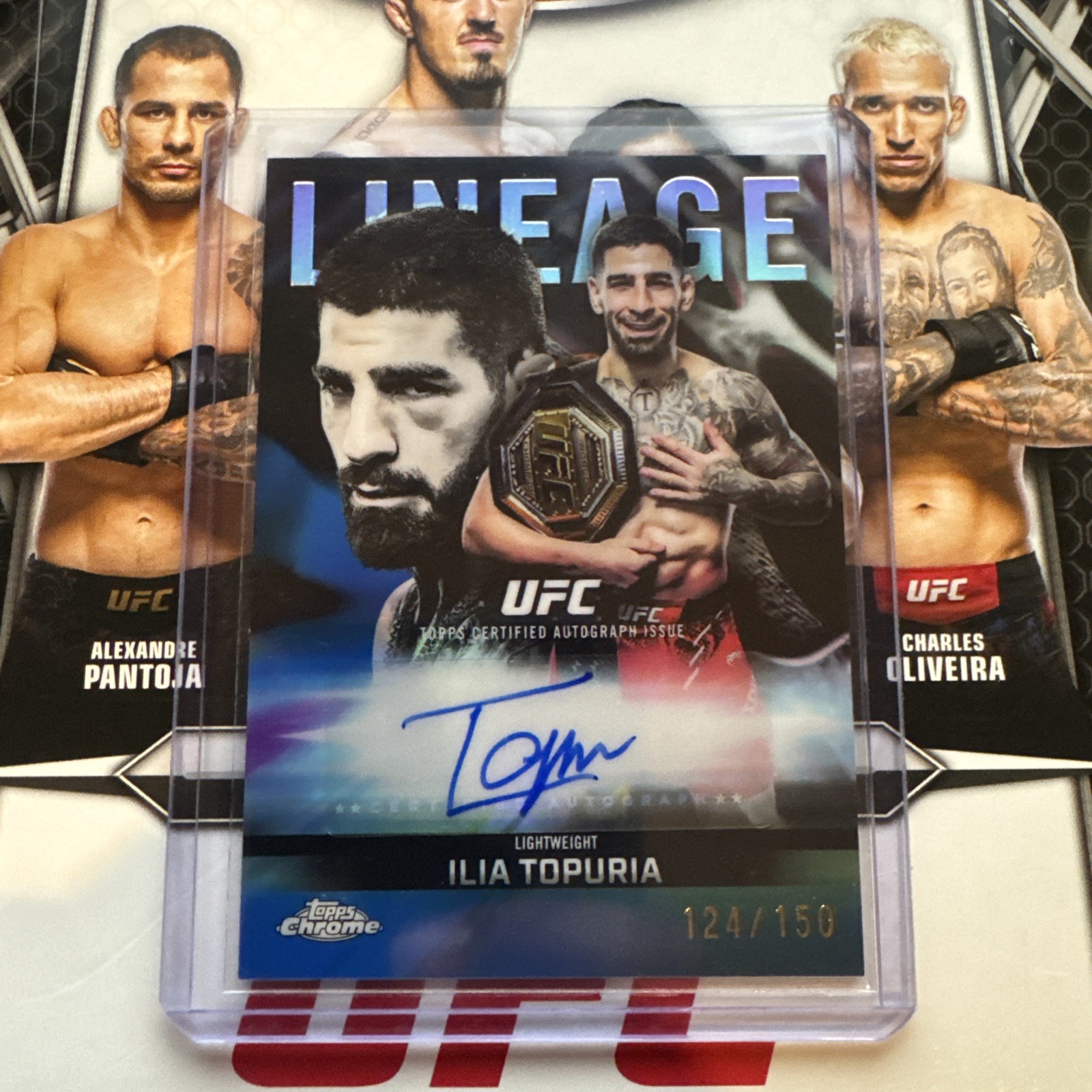 Ilia Topuria Lineage Auto Blue Refractor 2026 Topps Chrome UFC /150