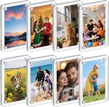 8 Pack Acrylic Magnetic Picture Frame for Fridge, 2.36x3.54" Polaroid Frame