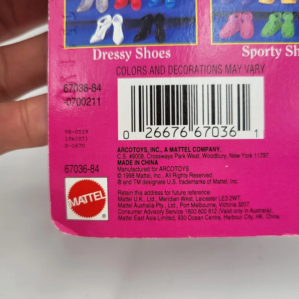 Barbie Little Extras 1998 Mattel vintage zapatos elegantes #67036-84 ¡Nuevos! Foto 4 de 4