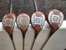 Ben Hogan Apex Persimmon Wood set RH 1-3-4-5 Speed Slot steel shaft