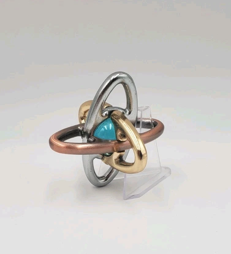 EZ Atom Metal Brainteaser Puzzle in Box with Solution Paper - Hawthorne Direct  - Image 2 of 4