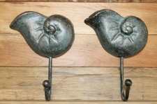 2-SEASHELL WALL HOOKS,Nuatical Style,Gifts,Beach Decor,Hanging Storage,BL-74