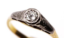 Art Deco, 0.5 Carat Diamond Ring, VVS1, I, 18ct & Platinum, c1920/30, SIZE N