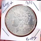 MORGAN SILVER DOLLAR 1878 7 TF FROSTY UNC KEY DATE FIRST YEAR 90% DOLLAR