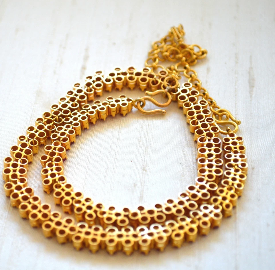 22K 916 GOLD RUBY Necklace 2 Bracelets Bangles Adjustable Choker Pair Red Pink - Image 4 of 4