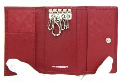 Burberry 4-ring key case, red leather, used, keys, key holder, check, ladies | eBay Burberry 4-ring key case, red leather, used, keys, key holder, check, ladies | eBay