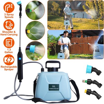 5L Electric Garden Pump Sprayer Battery Powered Watering Spray Bottles |  eBay