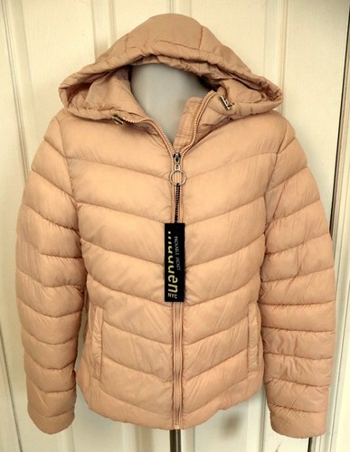 NWT Madden NYC Blush Or Pine Packable Hooded Puffer Jacket W/ Storage Bag Size L - Picture 10 of 20