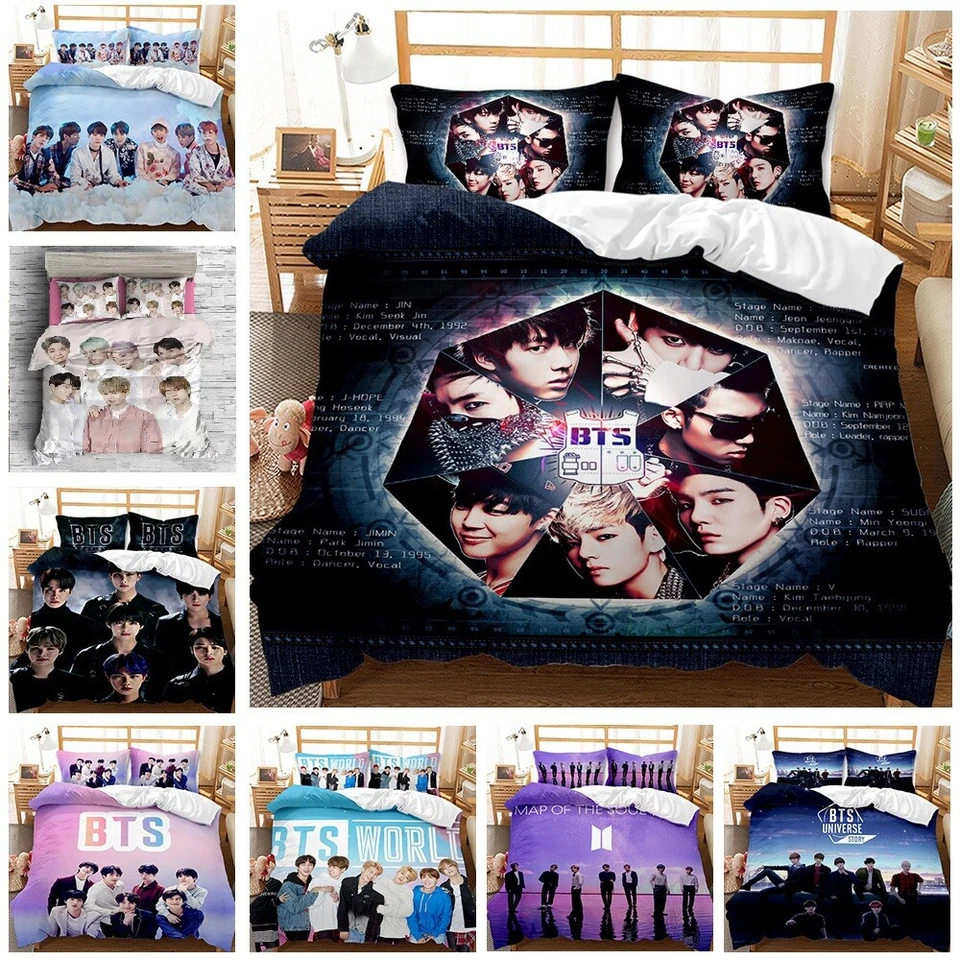 BTS Bangtan Boys Collection Single/Double/Queen/King Bed Quilt Cover Set