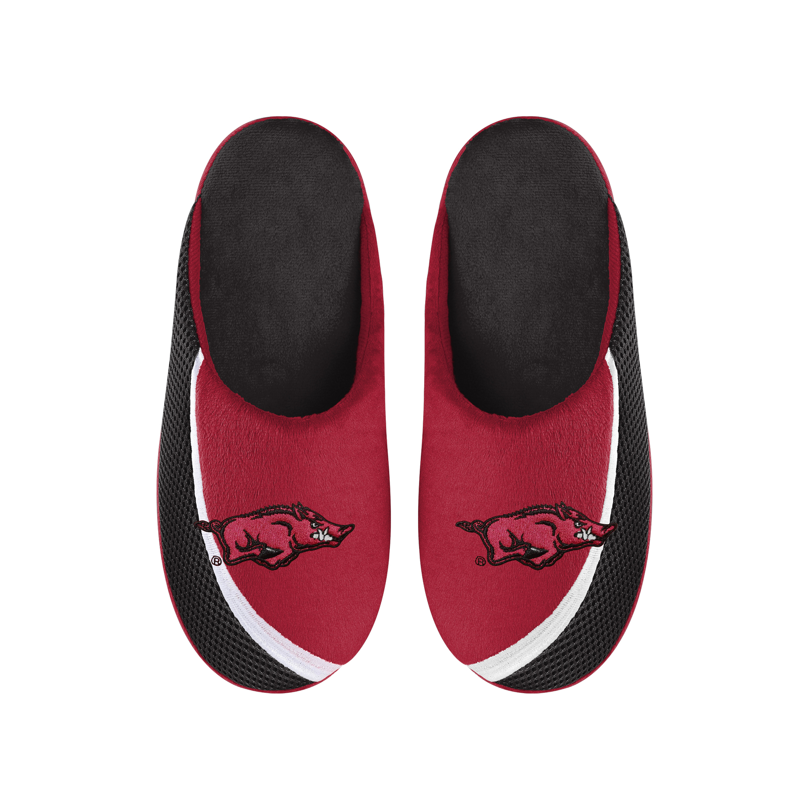 Мужские шлепанцы FOCO NCAA Arkansas Razorbacks Tide 2022 с крупным логотипом и цветным краем.