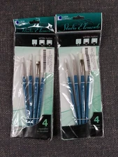 Loew Cornell NEW 8 Piece White Nylon Studio Elements Short Handle Brush Set