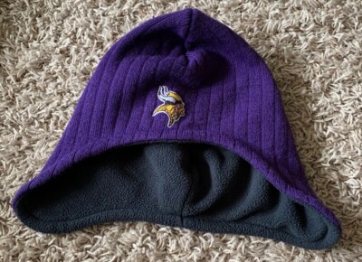 NFL Minnesota Vikings Knit Winter Hat Beanie, Youth One Size, Ear Flaps,  Purple