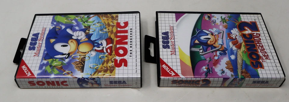 VINTAGE 1991 1992 90s SEGA MASTER SYSTEM SONIC THE HEDGEHOG 1 & 2 VIDEO GAME LOT - Image 3 of 4