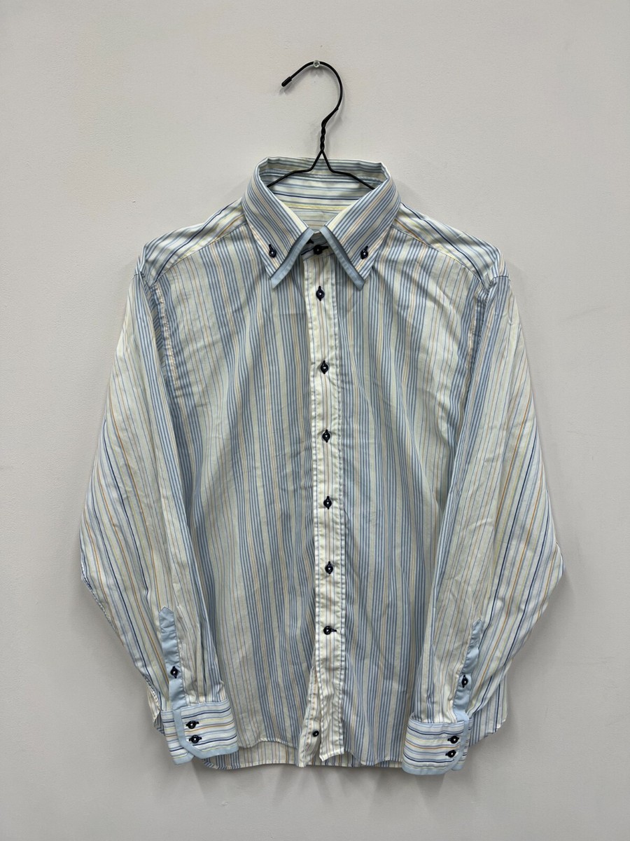 Christian Dior Double Collar Striped Dress Shirt Men's 40 15 3/4