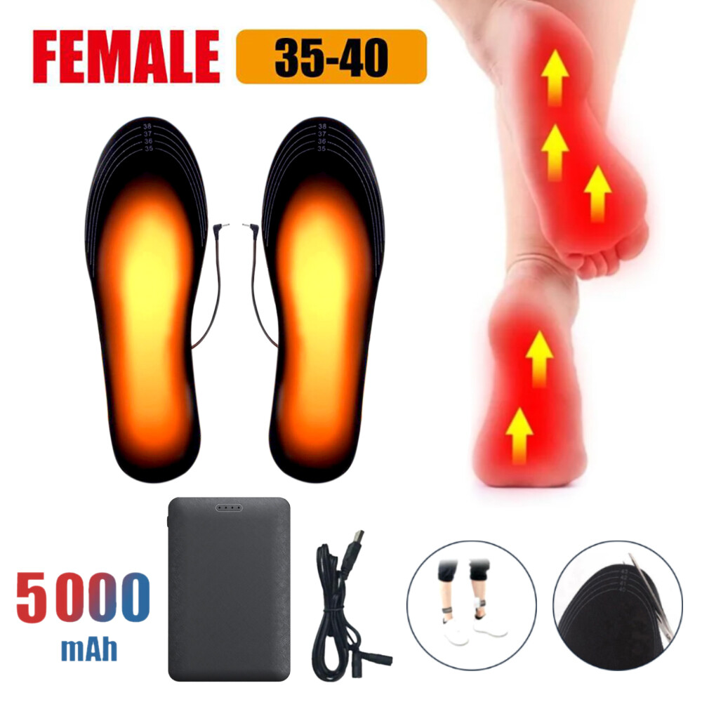 5000mAh Electric Heated Shoe Insoles Sock Pads Foot Warmer Feet USB Rechargeable
