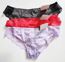 3 Maidenform Comfort Devotion Lace Back Tanga Multi 40159 Sz 6/M - NWT