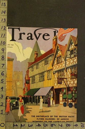 1938 STRATFORD-UPON-AVON ENGLAND MEDIEVAL SHAKEPEARE TRAVEL MAG COVER ART WA05