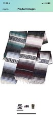 Authentic Mexican Falsa Blanket Hand Woven Yoga Mat Blanket 74" x 51