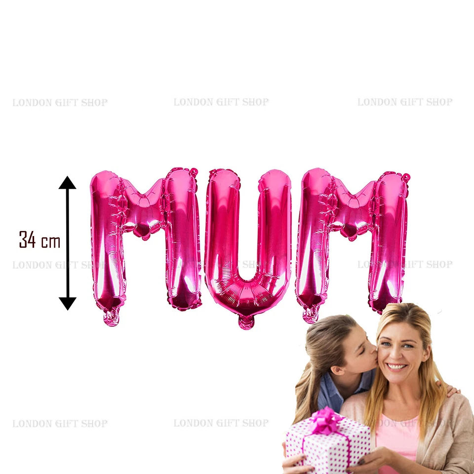 MUM FOIL BALLOON Happy Mother`s Day Birthday Gift Self Inflatable mom UK - Image 2 of 3