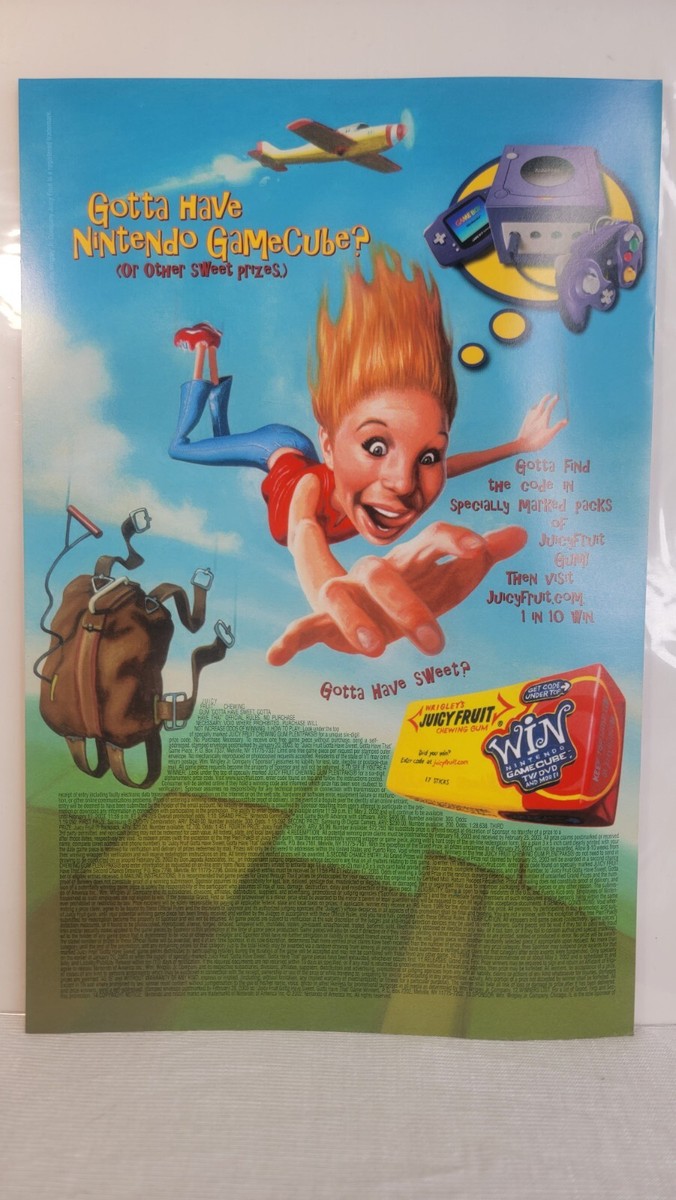 Juicy Fruit Nintendo GameCube Vintage Print Ad/Poster Official