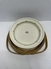 Frankoma Pie Plate Green Pioneer Seeds Cottage Granny Core w/ Basket.