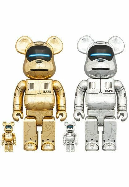 Medicom Toy BE@RBRICK SORAYAMA BABY MILO(R) GOLD/SILVER 100 400 bearbrick Japan