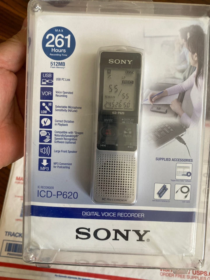 Sony icd-p620 handheld USB digital voice recorder  - Image 3 of 4
