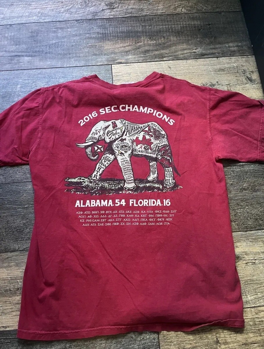 Vintage NCAA Alabama Crimson Tide 2016 SEC Champions T-Shirt Size Large