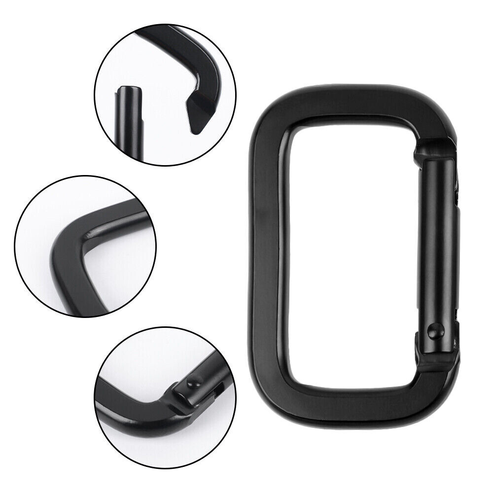 5/10x Carabiner Clips Snap Spring Hook Square Ring Keyring Carabina