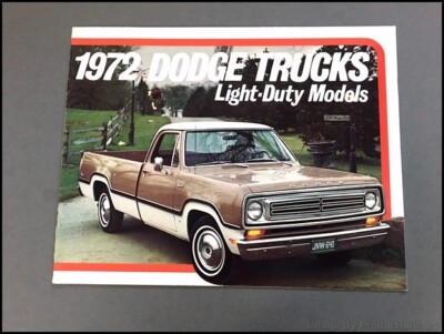 1972 Dodge Pickup Truck Vintage Car Sales Brochure Catalog - Ram D100