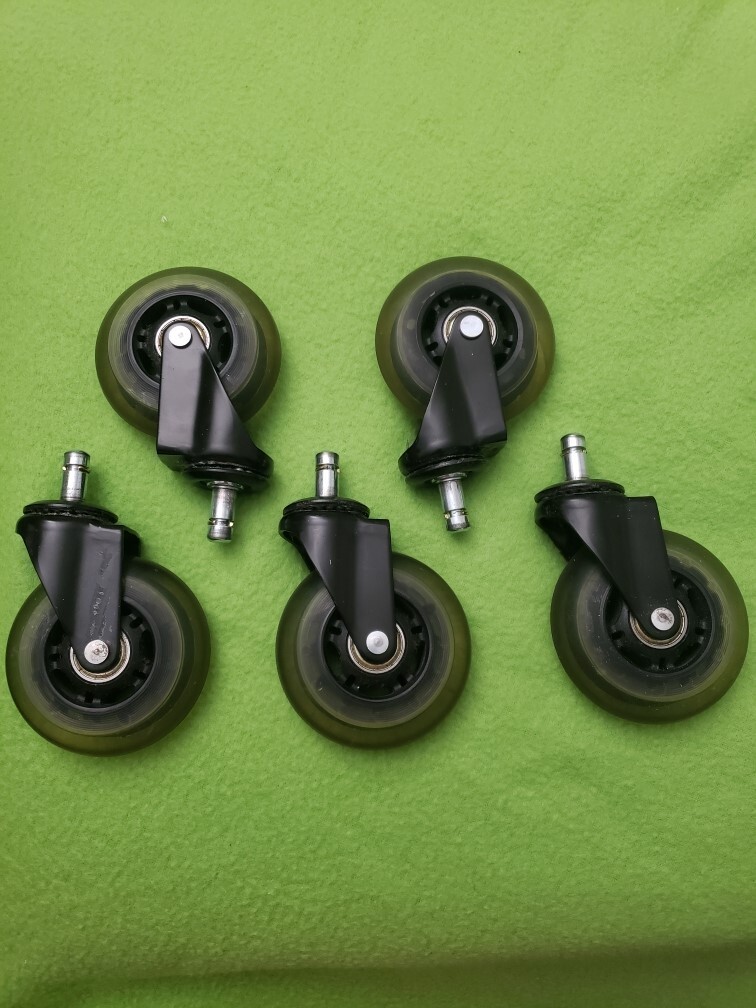 5 Office Chair Wheels Casters for IKEA Chairs 10mm stem 3 Inch Heavy