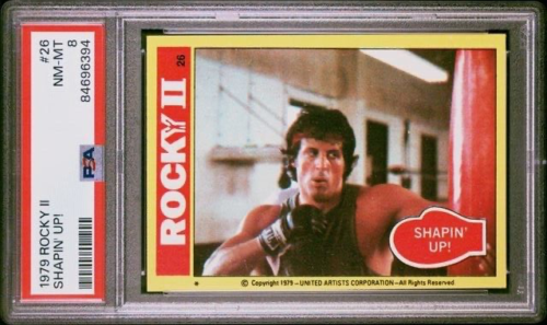 1979 Topps ROCKY II Movie Trading Cards - Shapin' Up #26 - PSA 8 - Picture 1 of 2