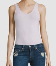  176 ATM Women's White Ribbed Sleeveless V-Neck Tank One Piece Bodysuit Size M