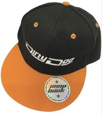 DIRTY DOG SNAP BACK CAP - ORANGE BRIM & BLACK BODY - adjustable strap