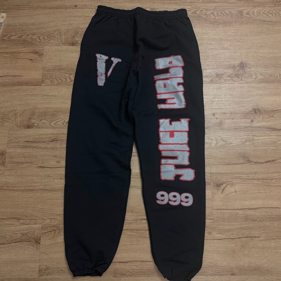 Juice Wrld X Vlone 999 Sweatpants Black/Red Size Medium New 100