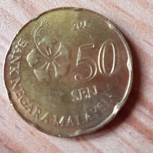 circulated coin 2012 bank negara malaysia 50 sen