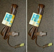 2 X Leviton BROWN 9 FT Safety Extension POWER CORD 15A 125V 1250W USA NEW 2532-9