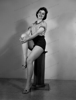 8x10 Print Sexy Amateur Model Pin Up Cute Brunette Leggy Classic 1950s #2144 eBay pic