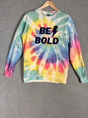 Comfort Colors Tie Dye Sweatshirt Crewneck Multicolor Y2K Adult M Be Bold 