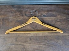 Antique Pohls Norwalk Ohio Advertising Clothes Shoes Vintage Store Wood Hanger