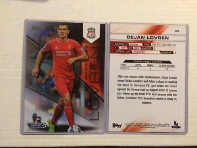 Dejan Lovren #68 Liverpool FC 120/199 made 5x7 2014/2015