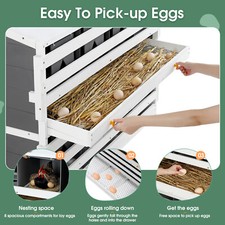 8 Hole Chicken Nesting Box Solid Wood Egg Laying Brooding Box With 2 Egg Drawers
