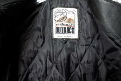 Vtg New Zealand Outback Black Leather Jacket Sz L Cooper