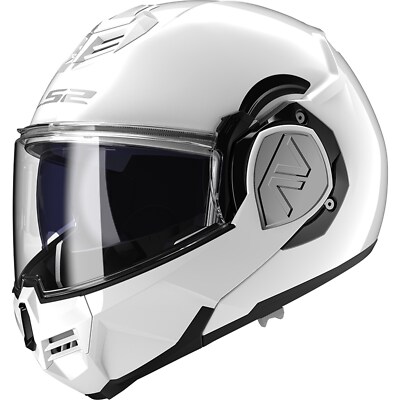 Motorrad Helm L - LS2 Advant Solid FF906 Klapphelm mit Sonnenblende weiß