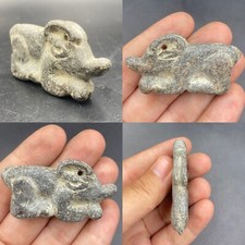 Very old ancient Bactrain Roman greek stone animal amulet