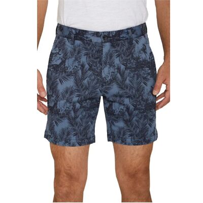 Slate & Stone Mens Blue Tropical Pockets Long Bermuda Casual Shorts Sz 34 New