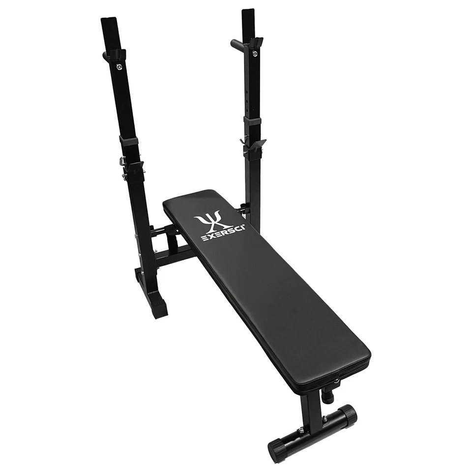 Exersci Compact Foldable Bench with Rack and Dip Bars - Fitness, Weightlifting - Image 3 of 4