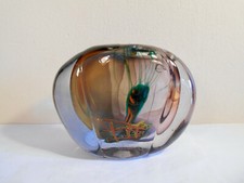 VASE VINTAGE SIGNÉ JEAN PAUL RAYMOND 84 VERRE ÉPAIS SOUFFLÉ DESIGN COLLECTION