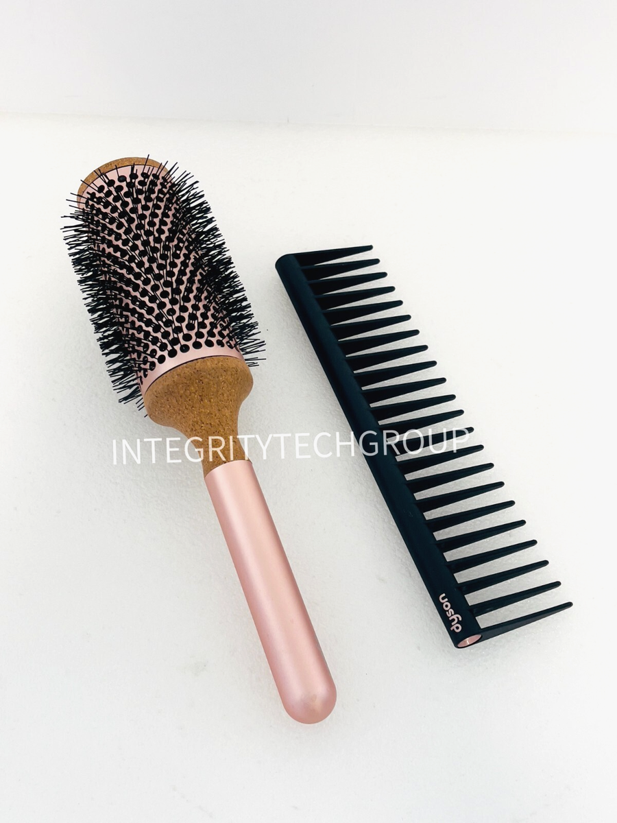 Genuine Dyson 45mm Round Brush and Detangling Comb Gold Rose, USED